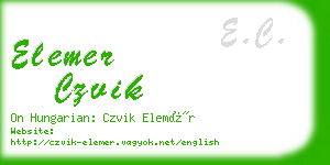 elemer czvik business card